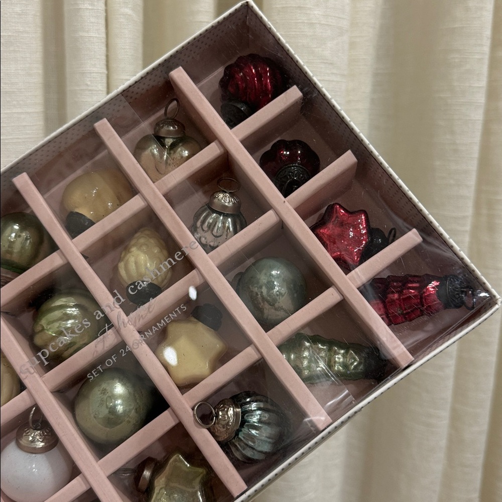 Cupcakes and Cashmere At Home Set Of 24 Christmas Ornaments